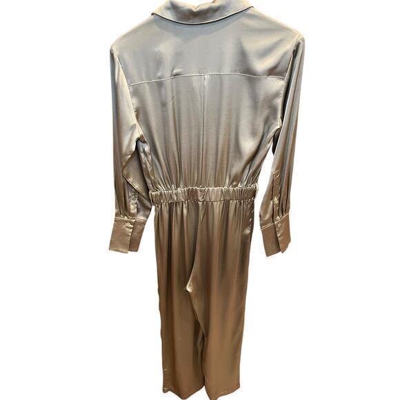 Nordstrom Brand, MELLODAY Long Sleeve Stain Utility Jumpsuit in Olive Size Small - Picture 8 of 13